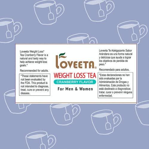 24 Pack Of Loveeta Wellness Weight Loss Tea Cranberry - 15 Tea B...