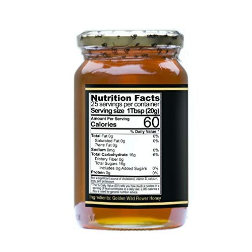 Natures Goodness Golden Wildflower Honey In Glass Jar - 17.6 Oz