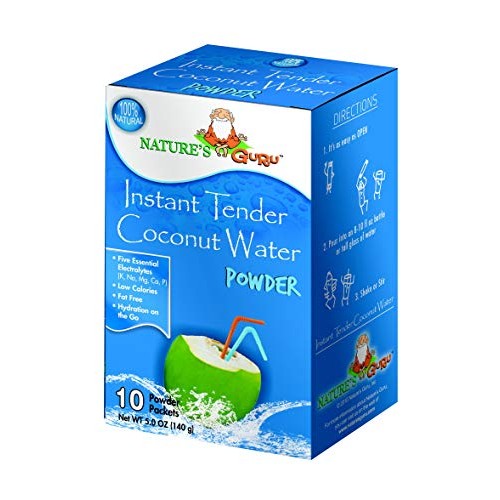 Natures Guru Instant Tender Coconut Water Powder, Original Flav