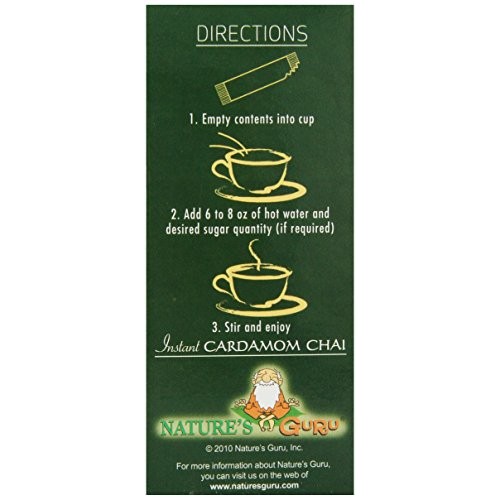 Natures Guru Instant Cardamom Chai Tea Drink Mix Unsweetened 10...
