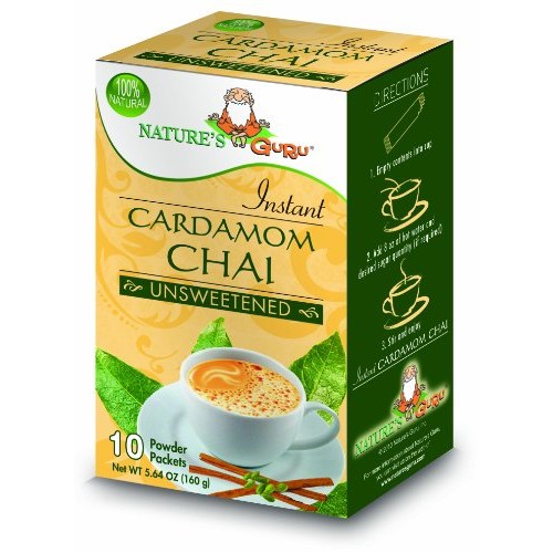 Natures Guru Instant Cardamom Chai Tea Drink Mix Unsweetened 10...