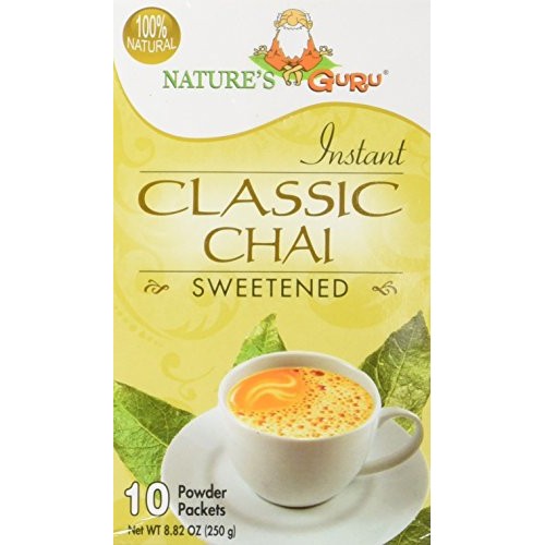 Natures Guru Instant Classic Chai Tea Drink Mix Sweetened 10 Co...