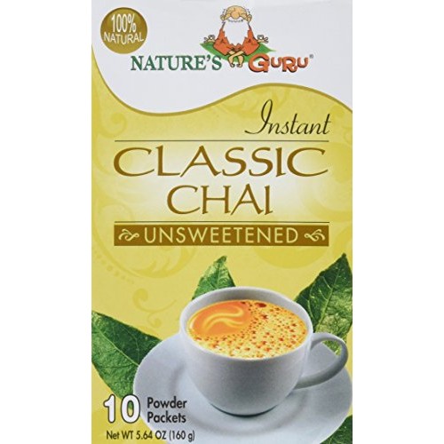 Natures Guru Instant Classic Chai Tea Drink Mix Unsweetened 10