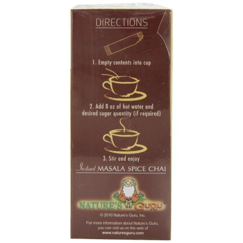 Natures Guru Instant Masala Spice Chai Tea Drink Mix Unsweetene