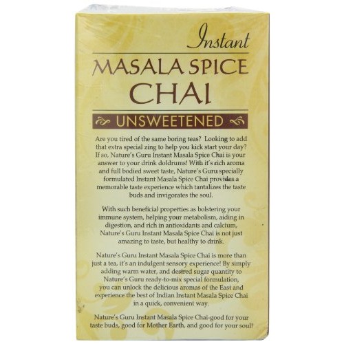 Natures Guru Instant Masala Spice Chai Tea Drink Mix Unsweetene