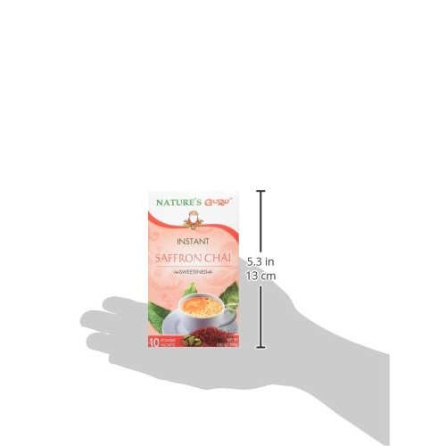 Natures Guru Instant Saffron Chai Tea Drink Mix Sweetened 10 Co