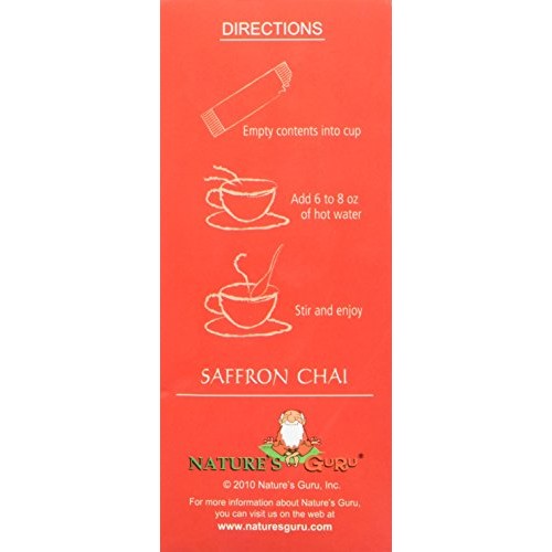 Natures Guru Instant Saffron Chai Tea Drink Mix Sweetened 10 Co