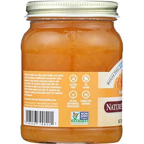 Natures Hollow, Sugar-Free Apricot Jam Preserves, Non Gmo, Keto