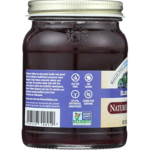 Natures Hollow, Sugar-Free Blueberry Jam Preserves, On Gmo, Ket