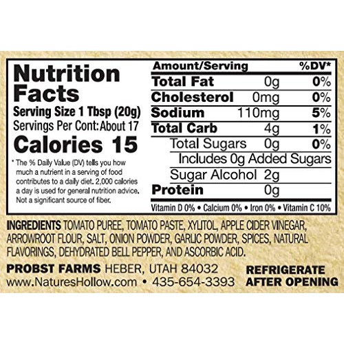 Natures Hollow, Sugar-Free Ketchup, 12 Ounces, Non Gmo, Keto Fr