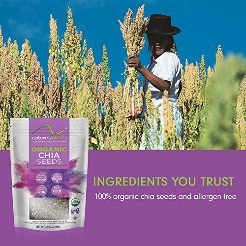 Natures Intent Organic Chia Seeds -3 Pack- 12 Ounce - Usda Orga