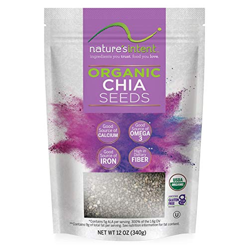 Natures Intent Organic Chia Seeds -3 Pack- 12 Ounce - Usda Orga