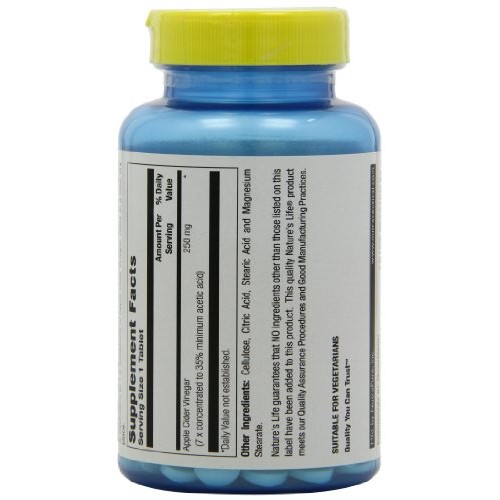 Natures Life Apple Cider Vinegar, 250 Mg, 35 % Acetic Acid | 25