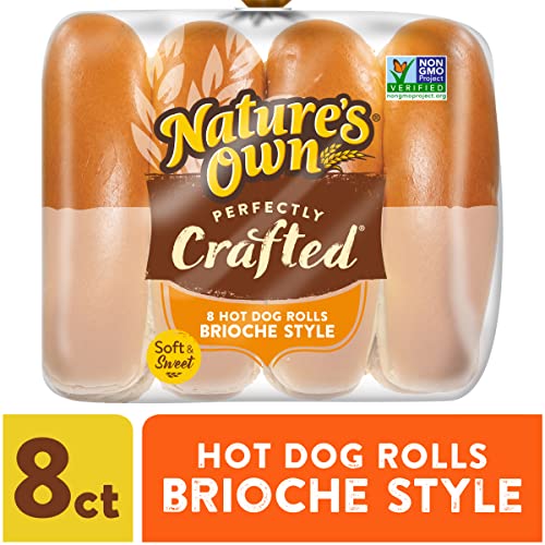 Natures Own Perfectly Crafted Brioche Style Hot Dog Buns, 18 Oz
