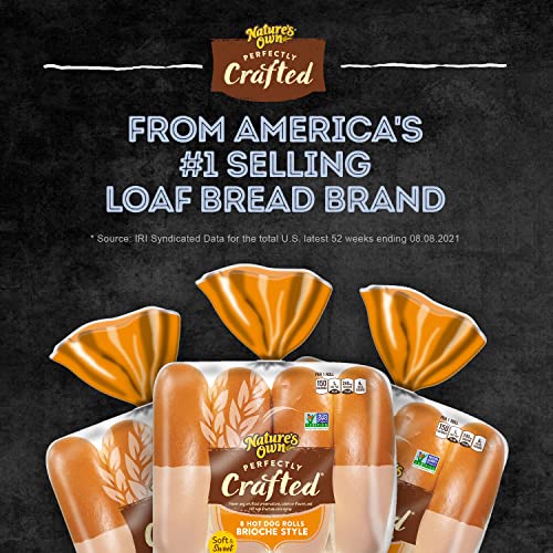 Natures Own Perfectly Crafted Brioche Style Hot Dog Buns, 18 Oz