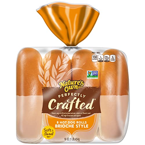 Natures Own Perfectly Crafted Brioche Style Hot Dog Buns, 18 Oz