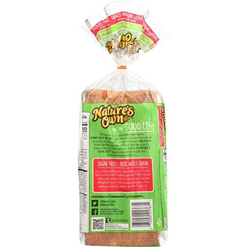 Natures Own Sugar Free 100% Whole Wheat 100% Whole Grain Bread,