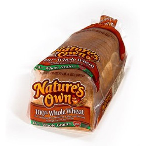 Natures Own Whole Wheat Bread - Two Loaves
