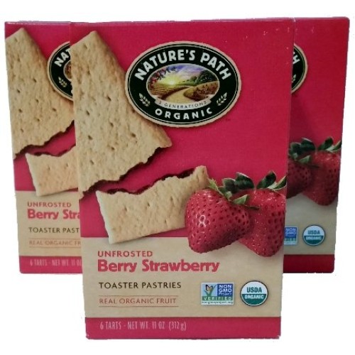 Bundle Of 3 Natures Path Organic Unfrosted Berry Strawberry Toa