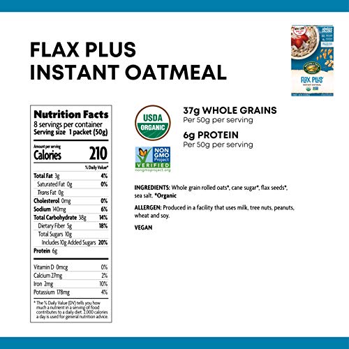 Nature’S Path Flax Plus Instant Oatmeal, Healthy, Organic, 8 Pou