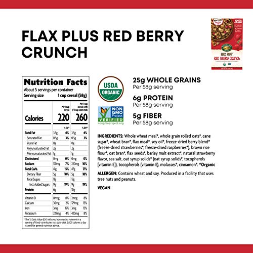 Nature’S Path Flax Plus Red Berry Crunch Cereal, Healthy, Organi