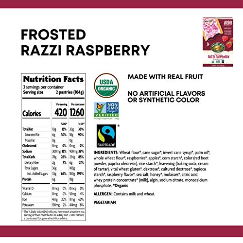 Nature’S Path Frosted Razzi Raspberry Toaster Pastries, Healthy,