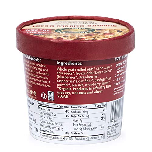 Nature’S Path Summer Berries Oatmeal Cups, Healthy &Amp; Organic, 1.