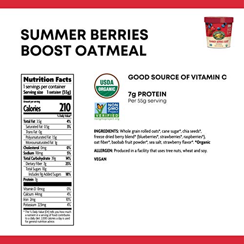 Nature’S Path Summer Berries Oatmeal Cups, Healthy &Amp; Organic, 1.
