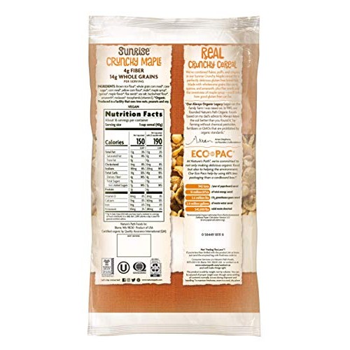 Nature’S Path Sunrise Crunchy Maple Cereal, Healthy, Organic, Gl