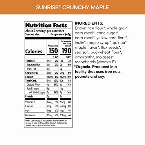 Nature’S Path Sunrise Crunchy Maple Cereal, Healthy, Organic, Gl