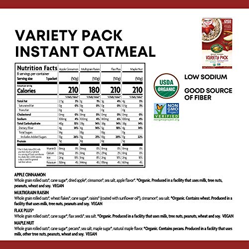 Nature’S Path Variety Pack Instant Oatmeal, Healthy, Organic, 8