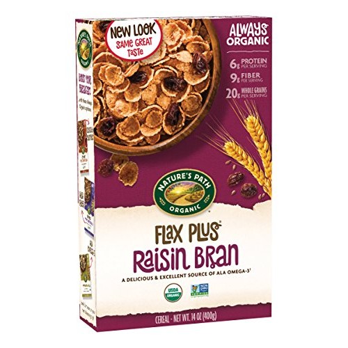 Natures Path Flax Plus Organic Cereal, Raisin Bran, 14 Oz Box