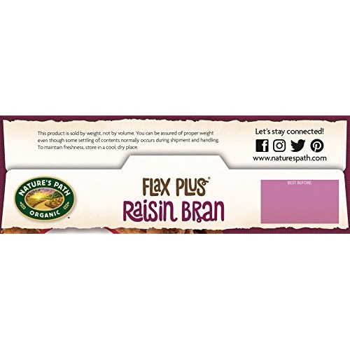 Natures Path Flax Plus Organic Cereal, Raisin Bran, 14 Oz Box