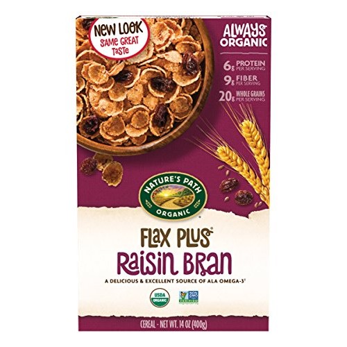 Natures Path Flax Plus Organic Cereal, Raisin Bran, 14 Oz Box