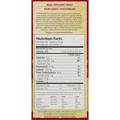 Natures Path Frosted Toaster Pastry - Strawberry - 11 Oz - 6 Ct