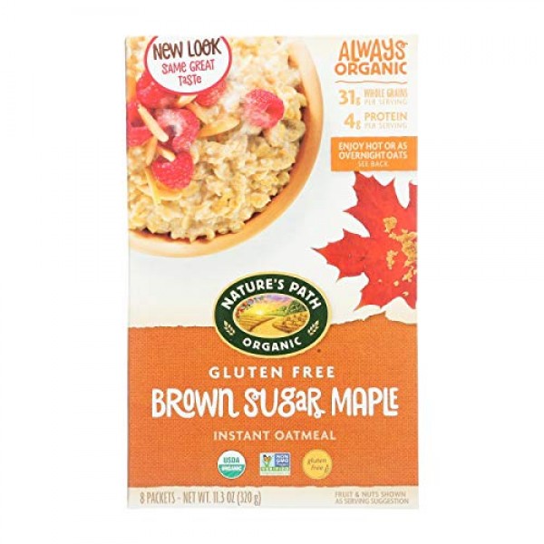 Natures Path Organic Brown Sugar Maple Hot Oatmeal, 11.3 Ounce -