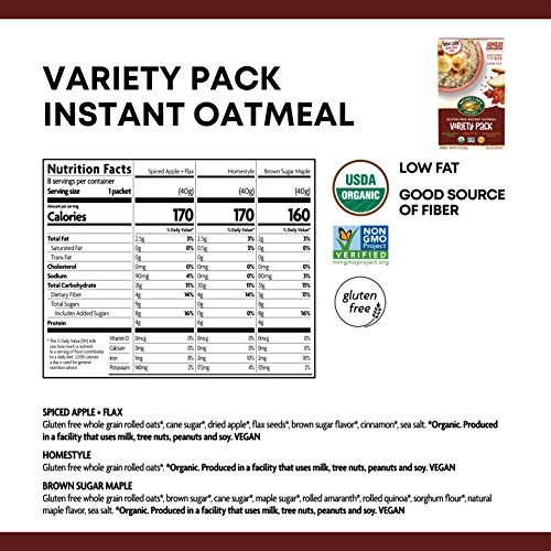 Nature’S Path Instant Oatmeal Variety Pack, Healthy, Organic, Gl