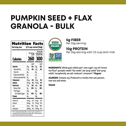 Natures Path Organic Granola, Pumpkin Seed + Flax, 25 Pound Bul