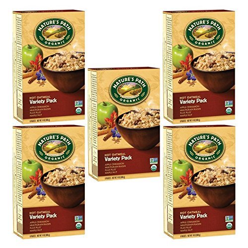 Natures Path Organic Hot Oatmeal, Variety Pack, 8 Packet 14 Oz