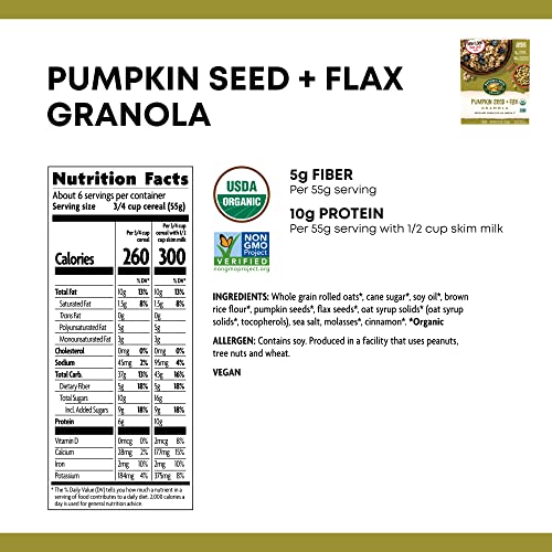 Natures Path Organic Granola Cereal, Pumpkin Seed Plus Flax, 11 Natures Path Organic Granola Cereal, Pumpkin Seed Plus Flax, 11