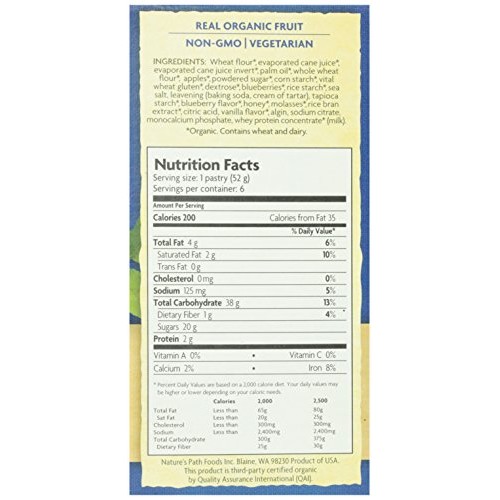 Natures Path, Organic Toaster Pastries, Blueberry Frosted, 6 Ct