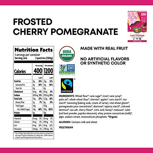 Natures Path Organic Toaster Pastries, Frosted Cherry Pomegrana