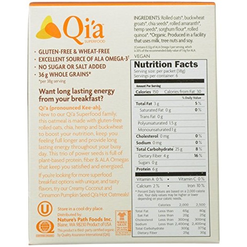 Natures Path Qia Superfoods Gluten-Free Oatmeal - Super Seeds