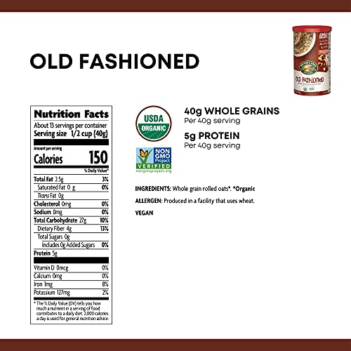 Natures Path Toasted Oats, Old Fashioned, Organic, 18 oz