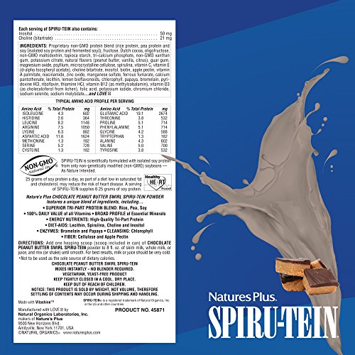 NaturesPlus SPIRU-TEIN Shake - Chocolate Peanut Butter - 2.3 lbs...