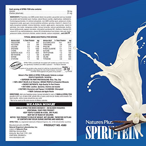 Naturesplus Spiru-Tein Shake - Vanilla - 1.2 Lbs, Spirulina Prot