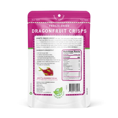 Nature’s Turn Freeze-Dried Fruit Snacks, Dragon Fruit Crisps, Pa...