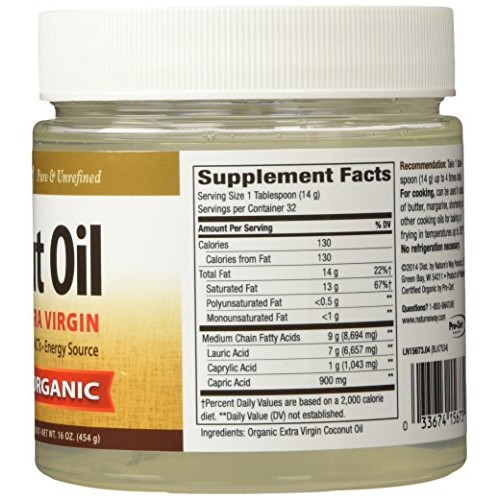 Natures Way Coconut Oil, Extra Virgin, Organic, 16 Ounces Each