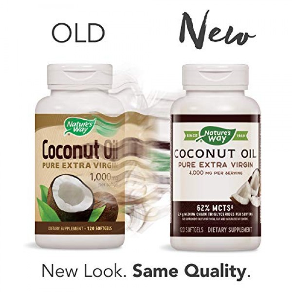 Natures Way Coconut Oil Pure Extra Virgin 1,000 Mg Per Softgel,