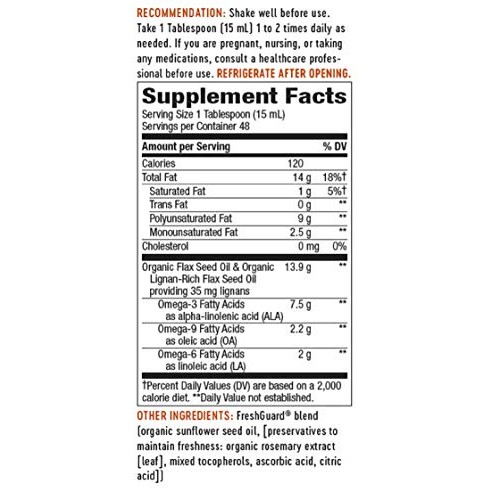 Natures Way Organic Flax Oil Super Lignan 24 Ounce